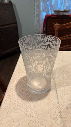 Vase - Partylite - Etched Floral Pattern