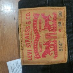 Levi's 514 Size 36/30 Black Jeans