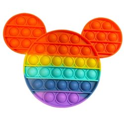 Rainbow Mickey Push Pop It Waffle Fidget Bubble Popper Stress Reliever Autism Sensory ASMR Fidget 

