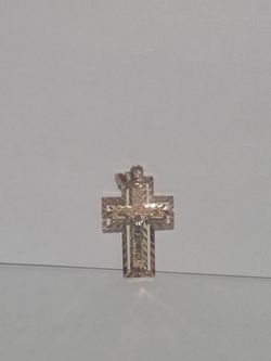 14 kt tri color Jesus cross pendant