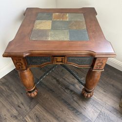 2 Pieces- Like New - Made Of Wood Metal And Tile 