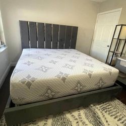 New queen bed. 