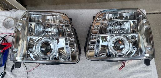 07-14 GMC Yukon Chrome Projector Halo LED Headlights