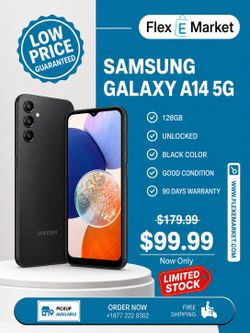 🔥 Samsung Galaxy A14 5G 128GB Unlocked Black - Only $99.99! Limited Stock | 90 Days Warranty 🔥