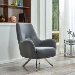 Stylish Mid-Century Modern Accent Chair with Metal Legs