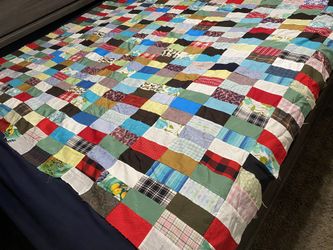 Twin Crazy Colorful Patchwork Quilt Topper Handmade Hand Stitched 80x60” 