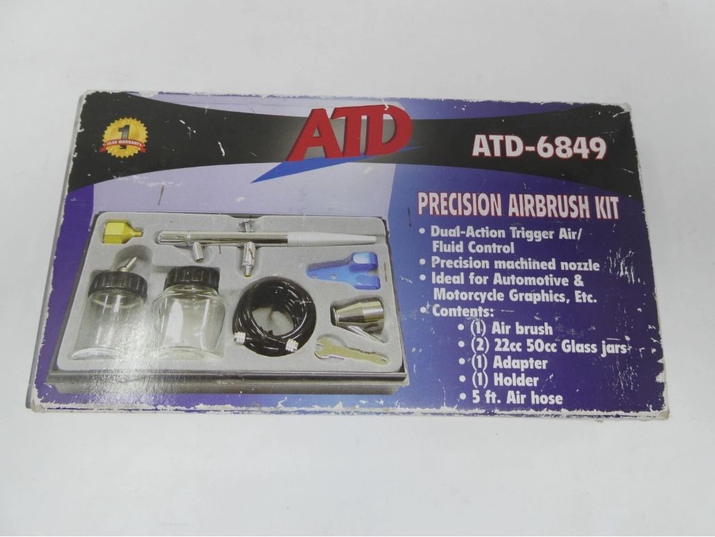 Air Brush ATD-6849 Dual-Action Spray Gun Kit - Precision Painting Tool