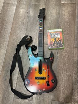 Xbox 360 Guitar Hero Wireless Controller Red octane Sunburst Model 95457.805 + game