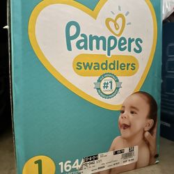 Pampers Size 1 Diapers - 164 Qty