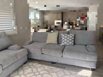 Gray Fabric Sectional Sofa