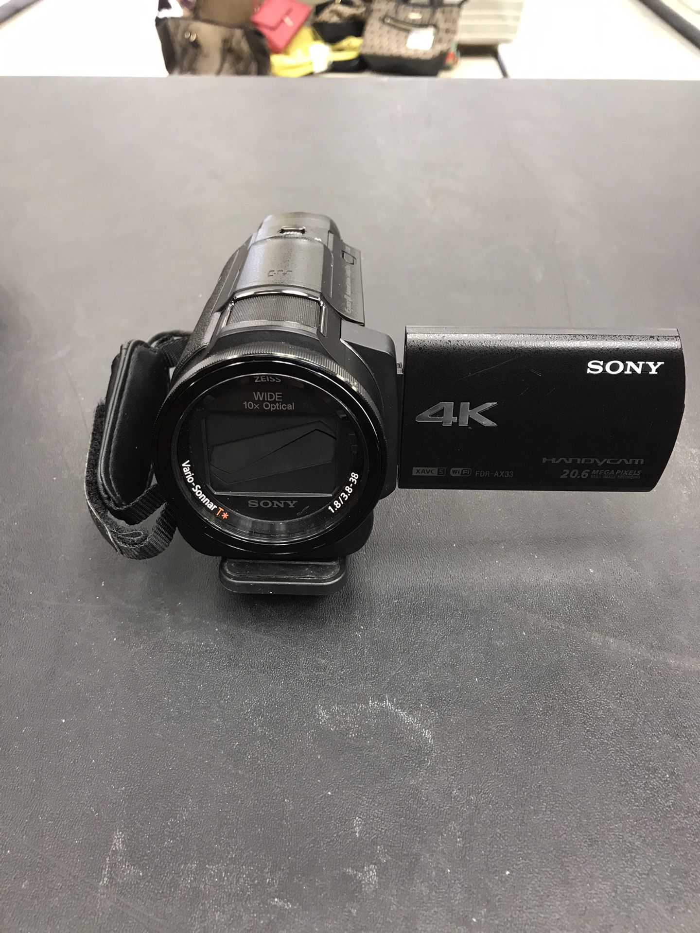 Sony 4K Handycam FDR-AX33 with 128gb memory card