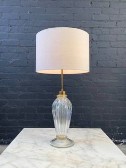 Mid-Century Modern Height Adjustable Murano Glass Table Lamp, c.1960’s - Delivery Available