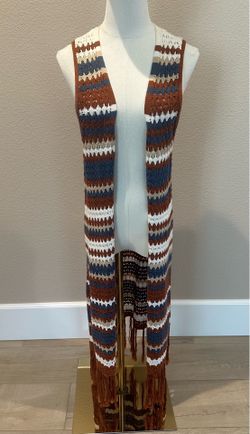BOHEMIAN LONG FRINGED VEST L/XL