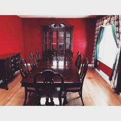 Dining Room Table Set Chairs Hutch