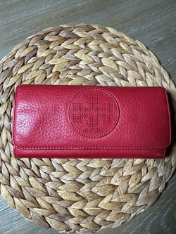 Tory Burch Red Leather Continental Wallet