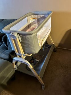 3 in 1 Baby Bassinet, Rocking Bassinets with Comfy Mattress and Wheels, Adjustable Height Bassinet Bedside Sleeper, Easy Folding Portable Crib for New