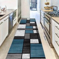 Runner Rug 2.5’*6.5’- Variety Grays And Blue