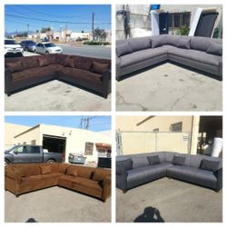 Brand NEW 9x9ft SECTIONAL COUCHES, Dark BROWN, CHARCOAL CHOCOLATE, BLACK AND GREY MICROFIBER SOFA COUCH Set / More Color Available