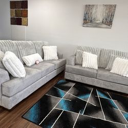 Light Gray Sofa & Loveseat 
