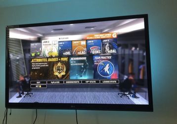 50 inch LG plasma flat screen tv with stand, led lights and mount