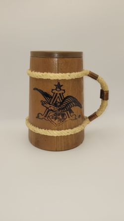 Father's Day Vintage Anheuser Wood Beer Stein W/Plastic Insert, Rope  Handle Excellent Vintage Condition Price Is Firm Cash Only