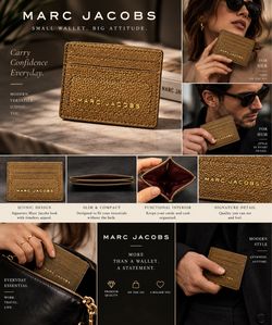 $50: Marc Jacobs Metallic Gold Card Case – Designer Wallet