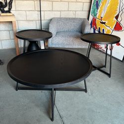 3 Piece Black Modern  Coffee Table Set  ( Can Deliver For $10 )