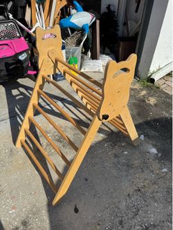 Climbing Triangle Ladder and Slide/Rock Climber