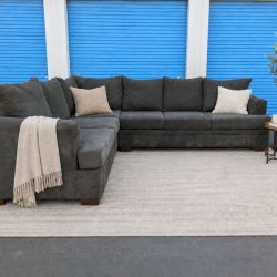 Large Black Sectional Couch Sofa