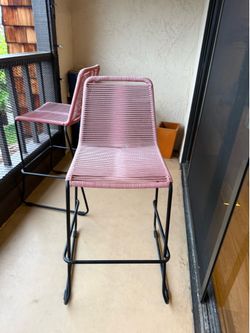 4 Tall patio bar chairs/ salmon  color