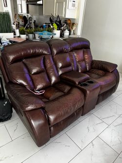 Brown Leather Living Room Set