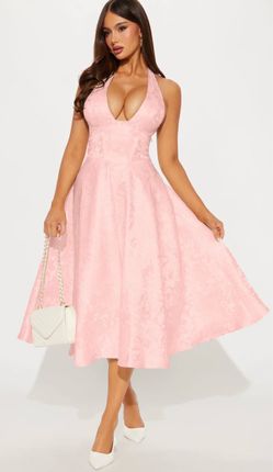 Fashion nova Ellington Jacquard Halter Midi Dress