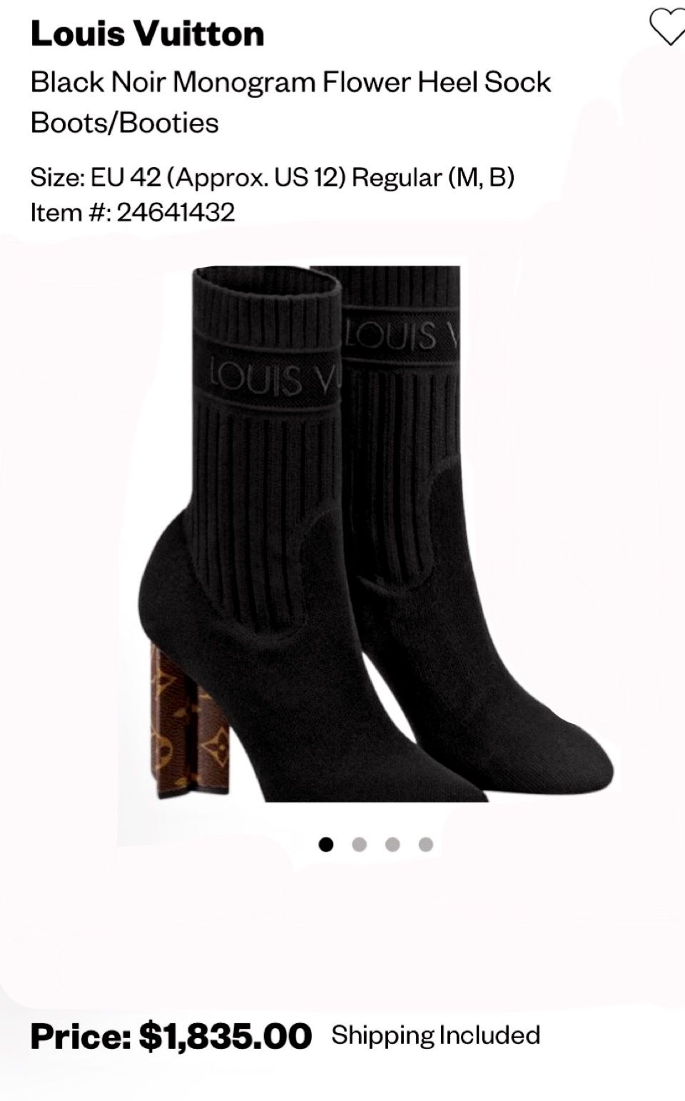 Authentic Louis Vuitton Sock Boots