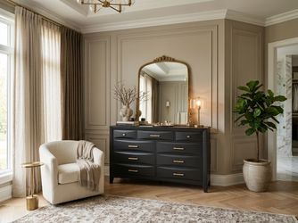 Black Dresser with Gold Handles Northern Suffolk