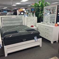 Amazing Offer Now🤑Beautiful White 5pc Bedroom Furniture Set With LED Lighting Only $799