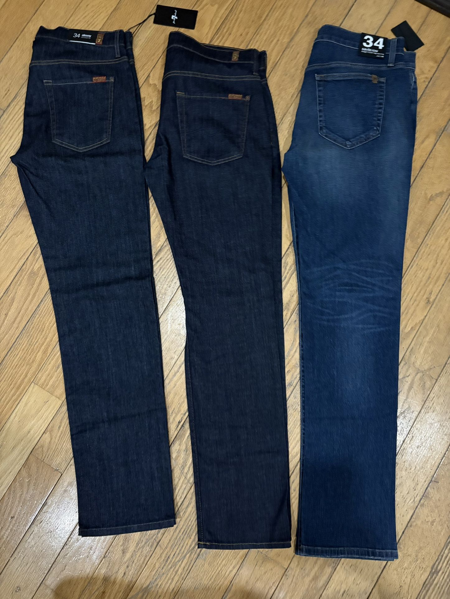 3 New Men’s Pair Seven For All Mankind + Joe’s Jeans Size 34 x 32 Adidas Shirts Jacket Jacket Vest Jordans Nike Weights Carhartt Patagonia