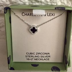 CHARLe.. - & LEXI CUBIC ZIRCONIA STERLING SILVER 16+2" NECKLACE