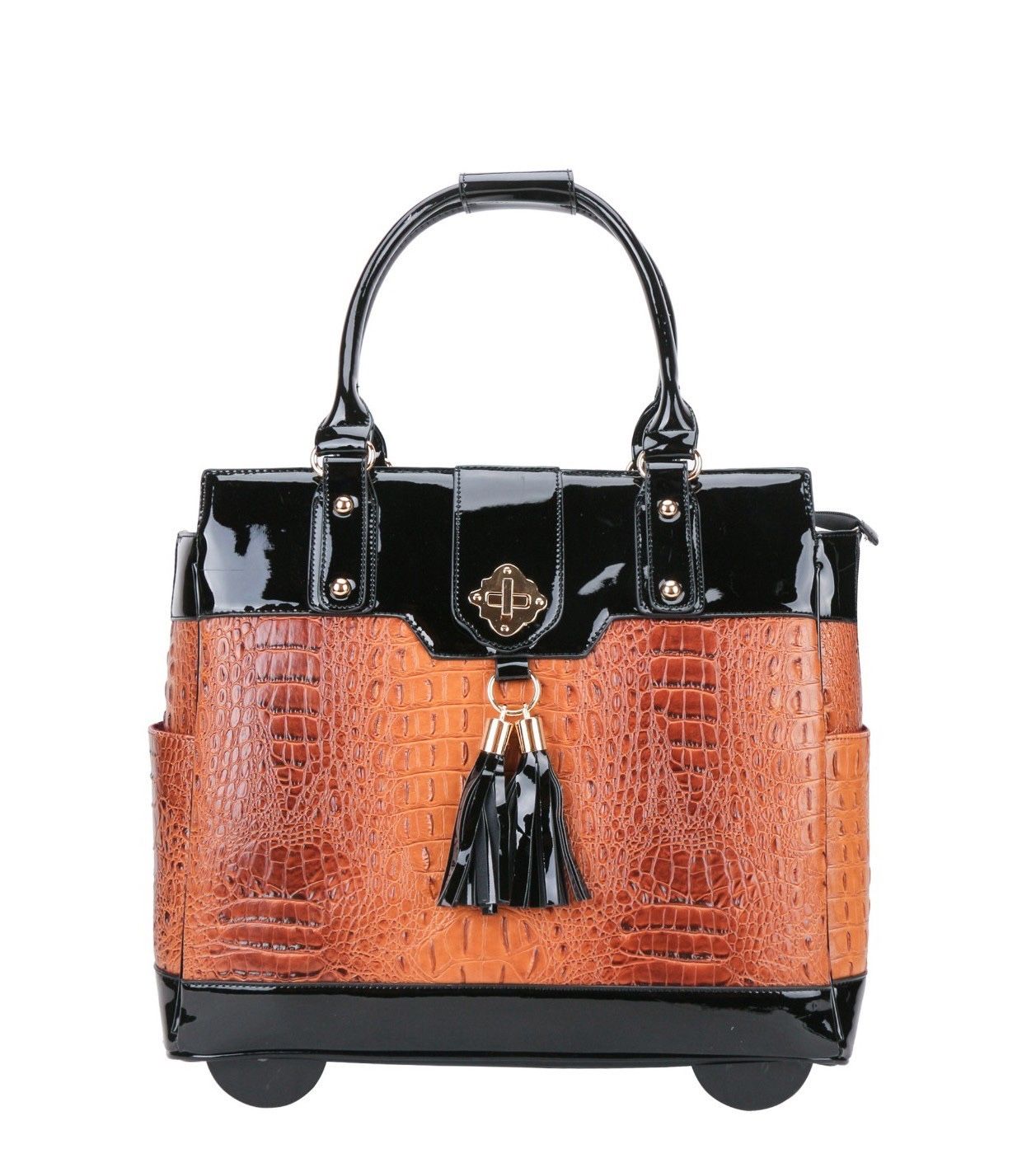 Ostrich Croc Rolling Luggage 