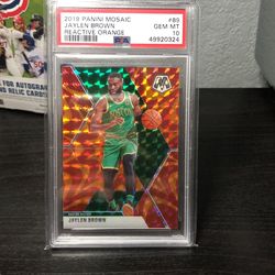 2019 Panini Mosaic Jaylen Brown Reactive Orange Psa10