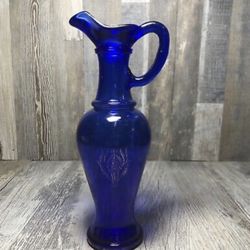 Vintage Avon Bottle Cobalt Blue Gold Put her Vase