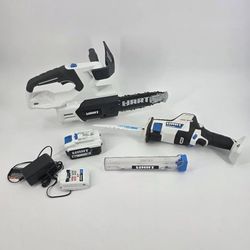 Hart Tools Sawzall & Pruner Chainsaw Combo Set W/ Battery, Charger & Extra Blades (#25257)