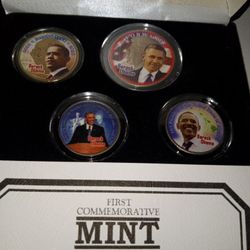 Obama 2nd Term Colorized 4-coin Collection 