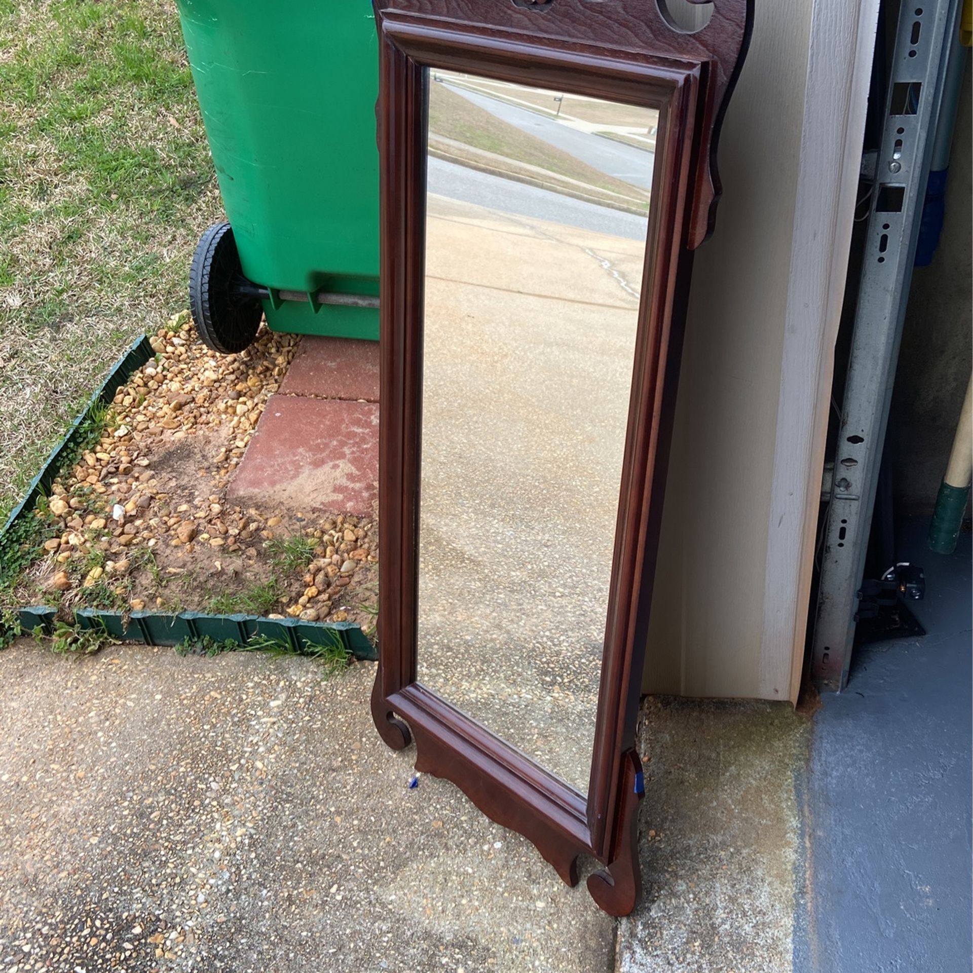Cherry Hanging Mirror Use But Good condition.