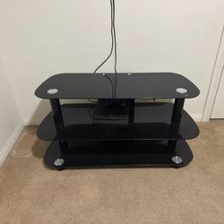 Black glass entertainment center