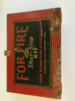 Vintage Shur-Stop Fire Grenade Kit – 6 Glass Extinguishers in Original Metal Case