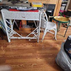 Wicker Desk and Chair