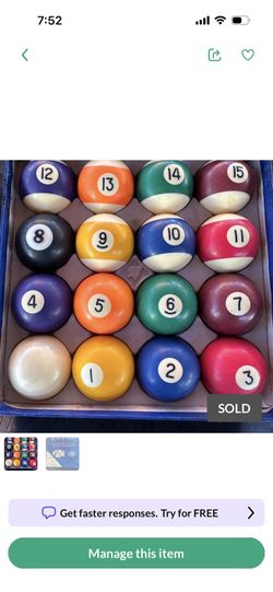 Kin Kang Full Set Of Pool Balls. In Perfect Conditions.