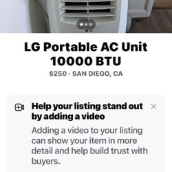 LG Portable ac Unit 1000 BTU