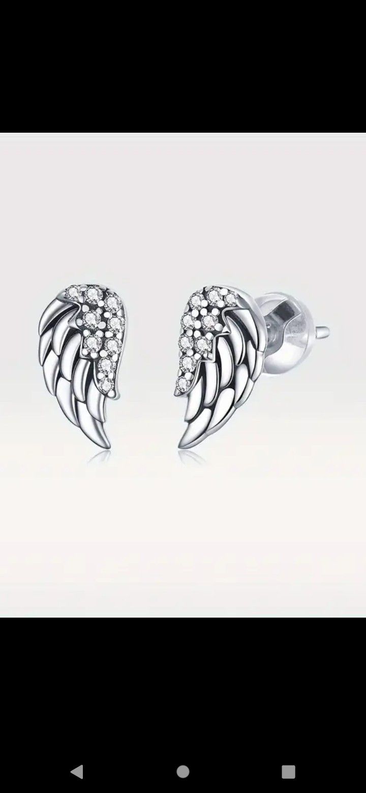 Angel Wings Earrings Sterling Silver 925