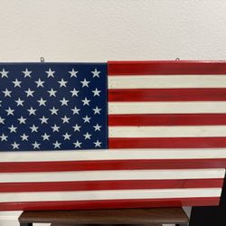 Wood Wall Art American Flag, Hidden Storage